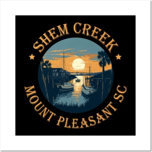 Shem Creek Sunset Mount Pleasant SC Gold Version Posters and Art